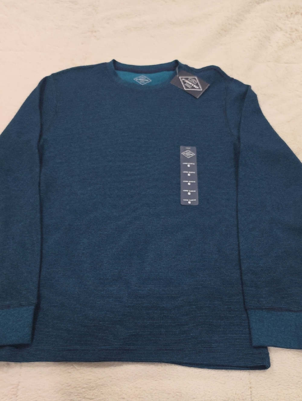 St. John's Bay Men's Crewneck Long-Sleeve Shirt - Teal Blue